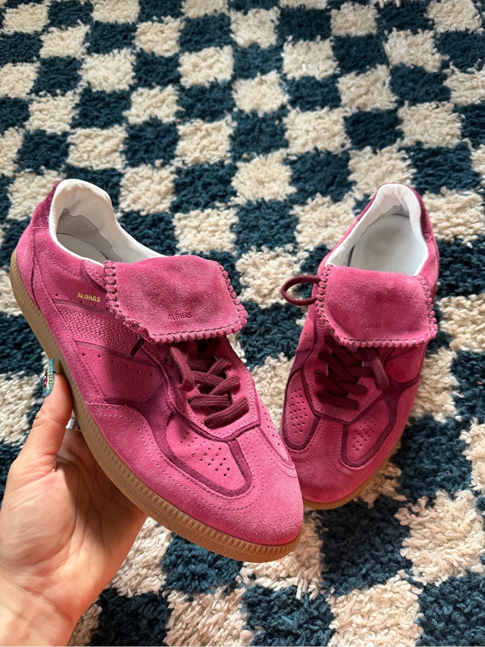 ALOHAS TB.490 Club Suede Raspberry Leather Sneakers